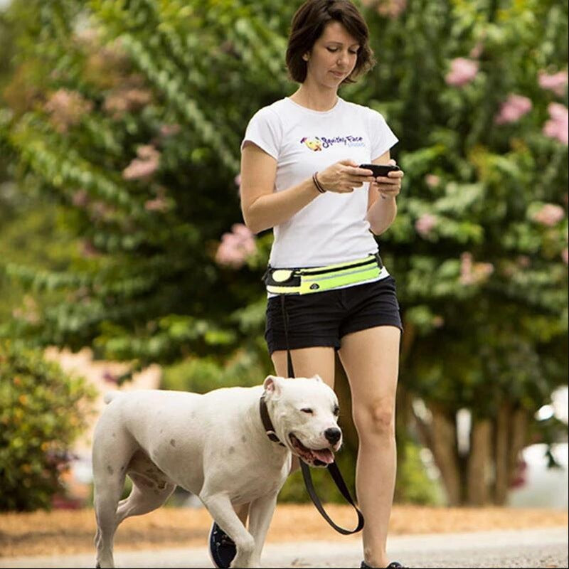 Hands Free with Shock Absorbing Bungee Leash, Belt Phone Pocket, Water Bottle Holder
