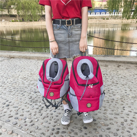 Pet Backpack Double Shoulder Carrier For Hiking, Camping