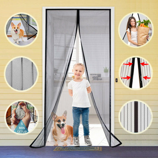 Magnetic Screen Door Retractable Mesh Net