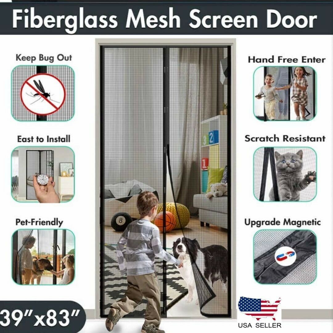 Magnetic Screen Door Retractable Mesh Net