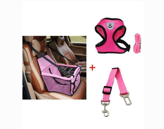 Combo Luxury Pet Safety Car Seat and Harness & Leash Set