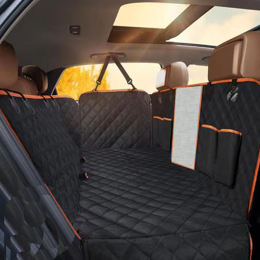 Waterproof dog car back seat cover with breathable mesh window